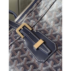 Goyard Croisiere 50 Duffle Bag Travel Gym Carry On Luggage Shoulder Strap Navy Blue 617