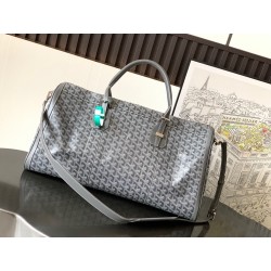 Goyard Croisiere 50 Duffle Bag Travel Gym Carry On Luggage Shoulder Strap Grey 271