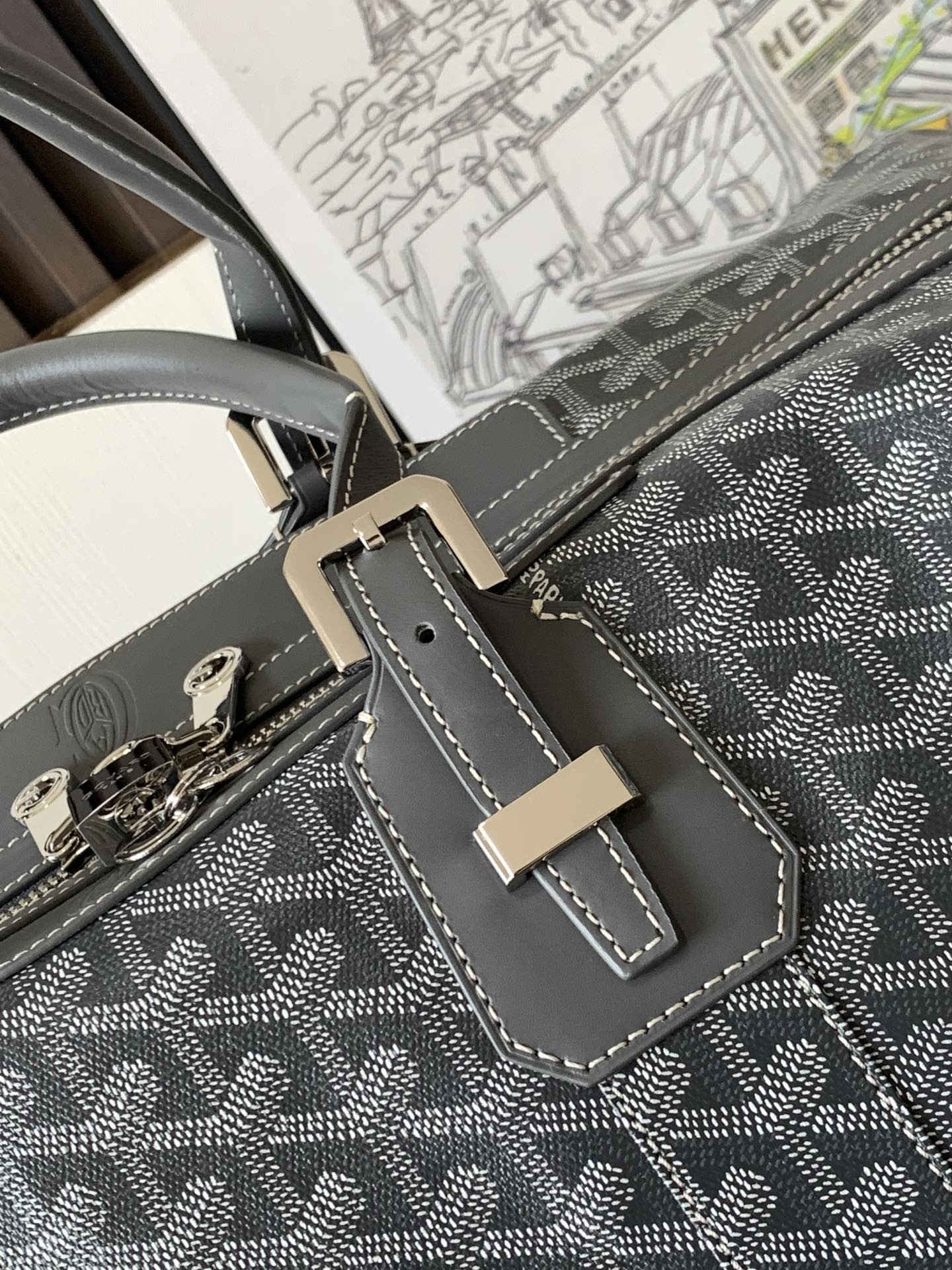 Goyard Bowling 55 Travel Bags Grey 045