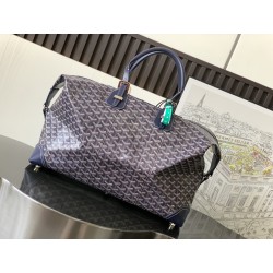 Goyard Bowling 55 Travel Bags Navy Blue 583