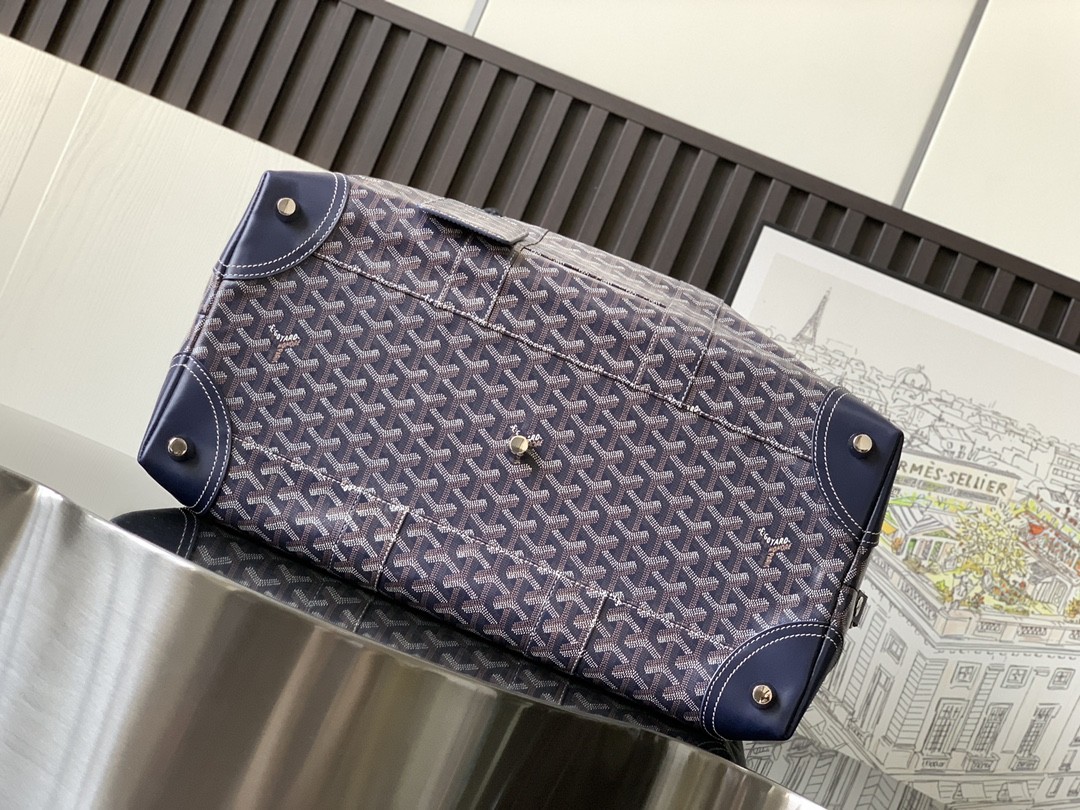 Goyard Bowling 55 Travel Bags Navy Blue 583