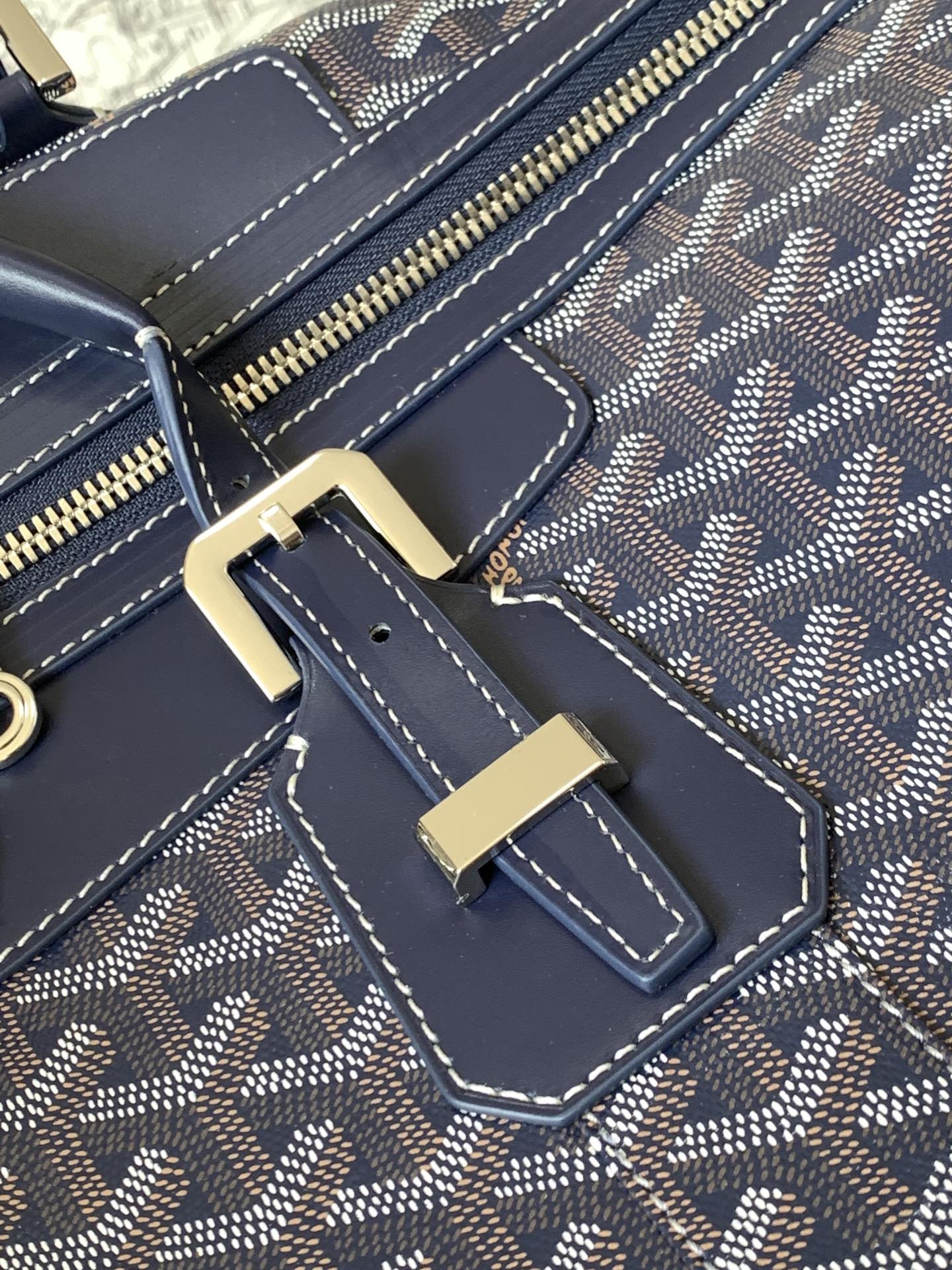 Goyard Bowling 55 Travel Bags Navy Blue 583