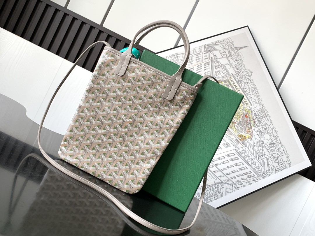 [170th Anniversary Limited Edition] Goyard Poitiers Claire-Voie Bag Grey Green 005