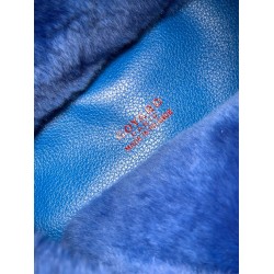 Goyardine Rabbit Rex Fur Reversible Mini Anjou Blue