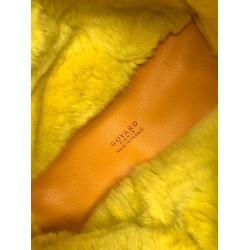 Goyardine Rabbit Rex Fur Reversible Mini Anjou Yellow