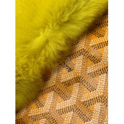 Goyardine Rabbit Rex Fur Reversible Mini Anjou Yellow