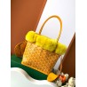 Goyardine Rabbit Rex Fur Reversible Mini Anjou Yellow