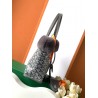 Goyardine Rabbit Rex Fur Reversible Mini Anjou Grey