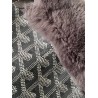 Goyardine Rabbit Rex Fur Reversible Mini Anjou Grey