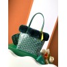 Goyardine Rabbit Rex Fur Reversible Mini Anjou Green