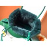 Goyardine Rabbit Rex Fur Reversible Mini Anjou Green