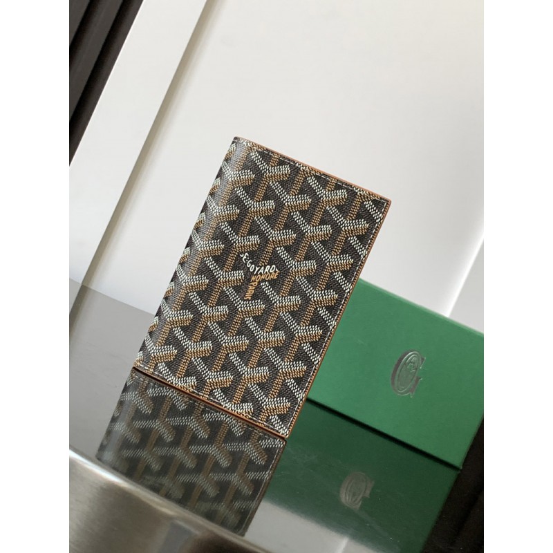 Goyard Grenelle Passport Holder  Black Tan