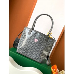 Goyard Mini Anjou Grey Bag Tote limited Pink Heart