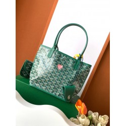 Goyard Mini Anjou Green Bag Tote limited Red Heart