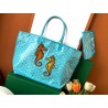 Goyard Anjou PM Seahorse Embroidery Blue