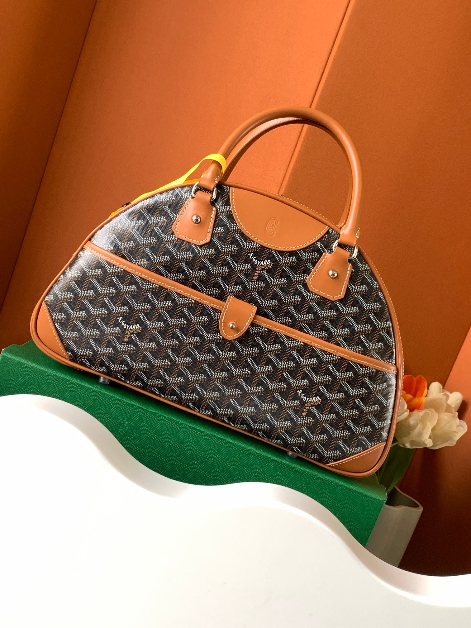 Goyard Bowling Large Bags Black Tan 446