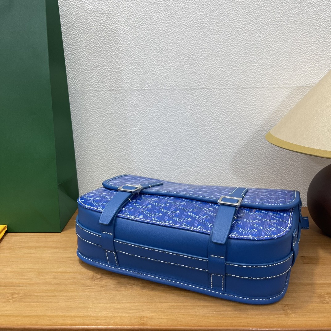 Goyard Double Buckle Large Messenger Bag  Blue 958