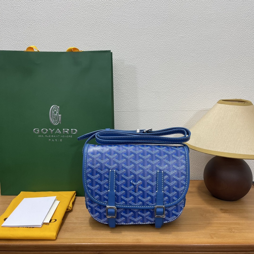 Goyard double button mini messenger bag 22CM Blue 637