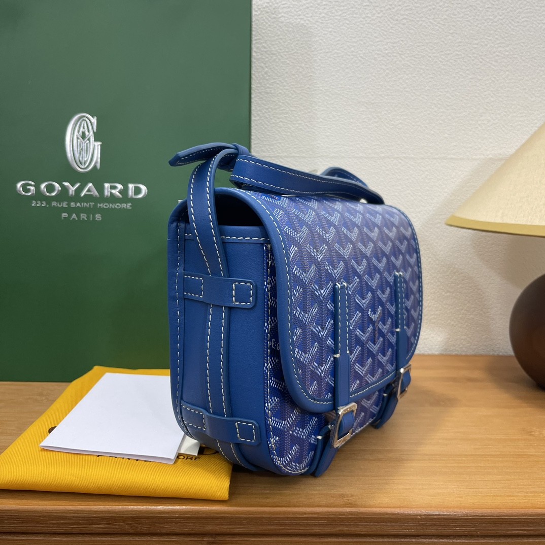 Goyard double button mini messenger bag 22CM Blue 637