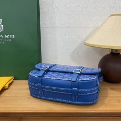 Goyard double button mini messenger bag 22CM Blue 637