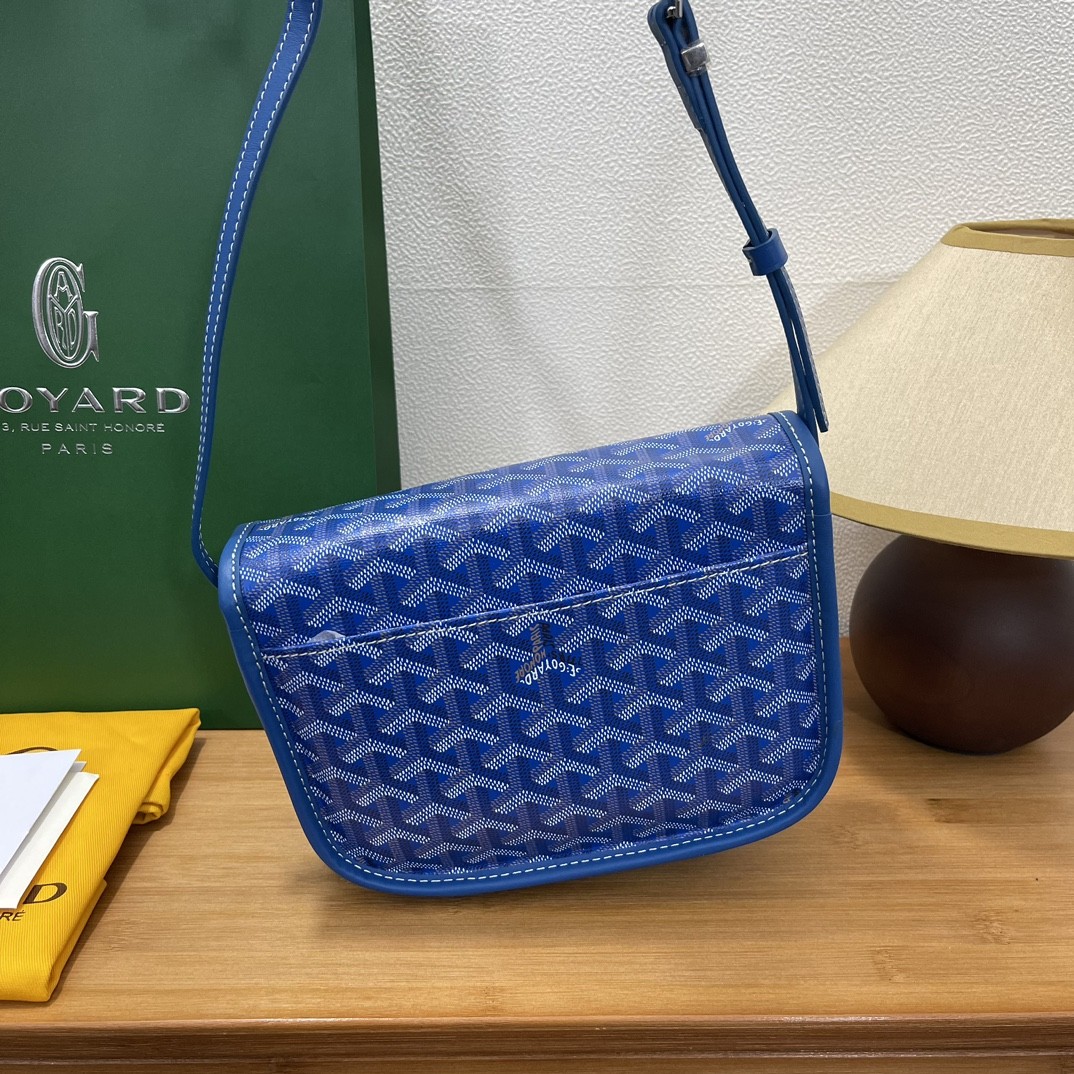 Goyard double button mini messenger bag 22CM Blue 637