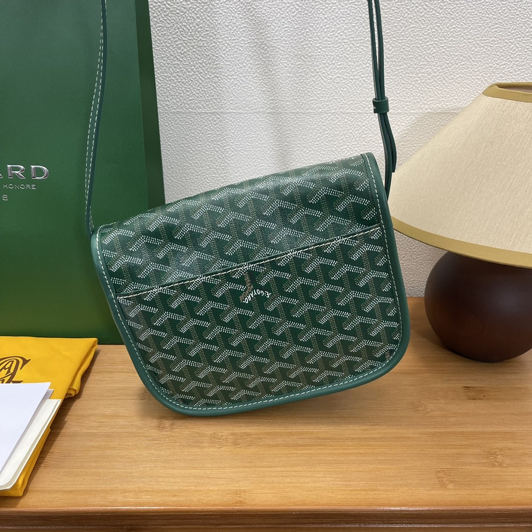 Goyard double button mini messenger bag 22CM Green 065