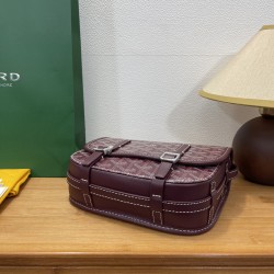 Goyard double button mini messenger bag 22CM Claret 967