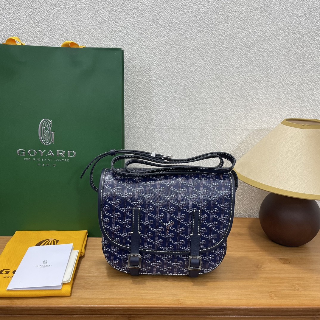 Goyard double button mini messenger bag 22CM Dray Blue 237