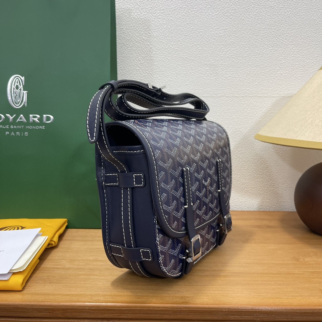 Goyard double button mini messenger bag 22CM Dray Blue 237