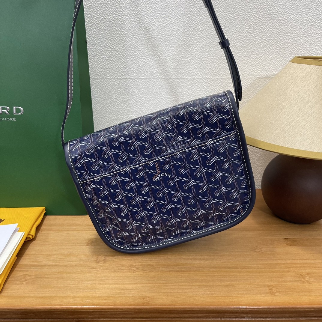 Goyard double button mini messenger bag 22CM Dray Blue 237