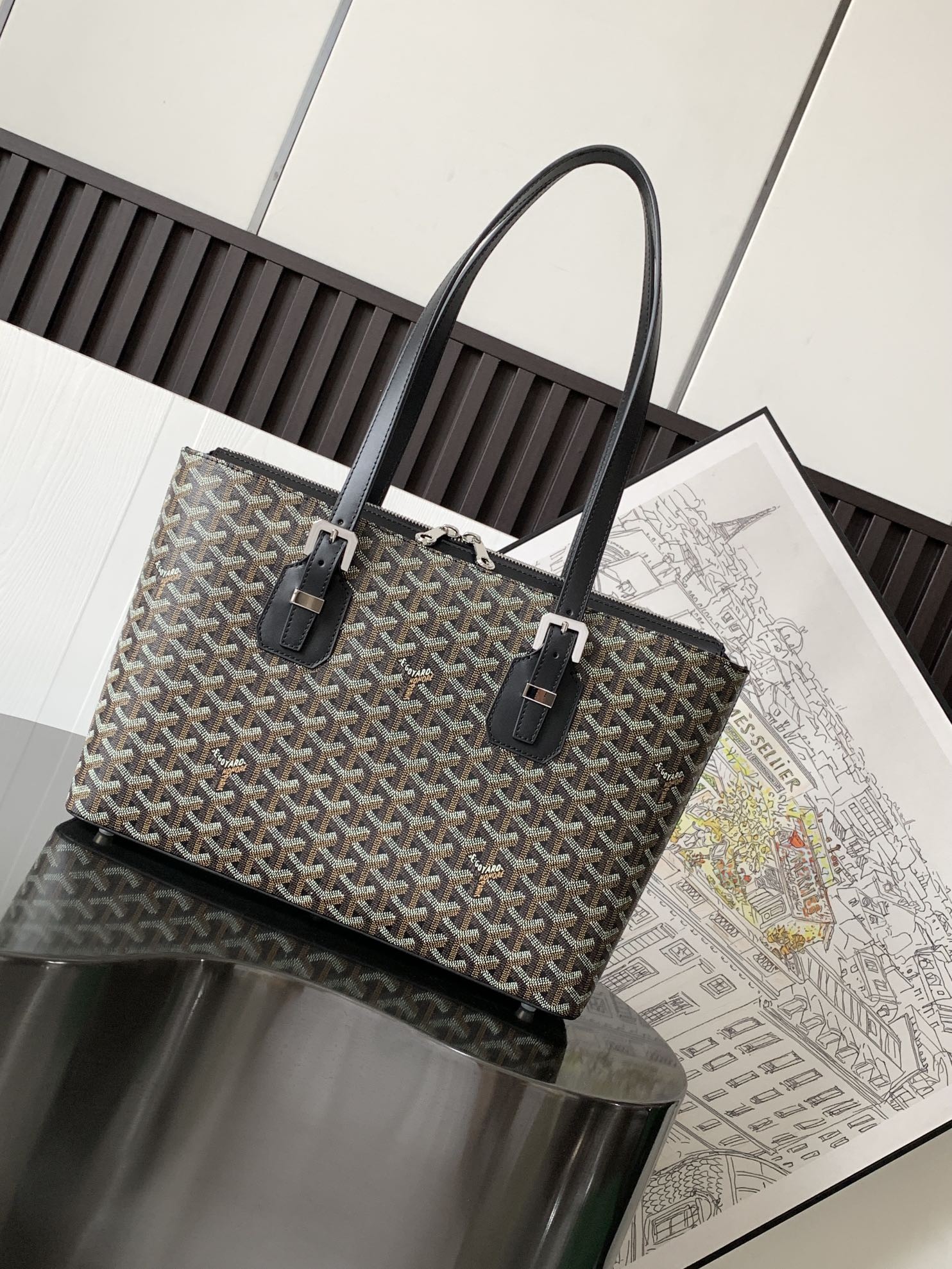 Goyard vintage tote bag black 920