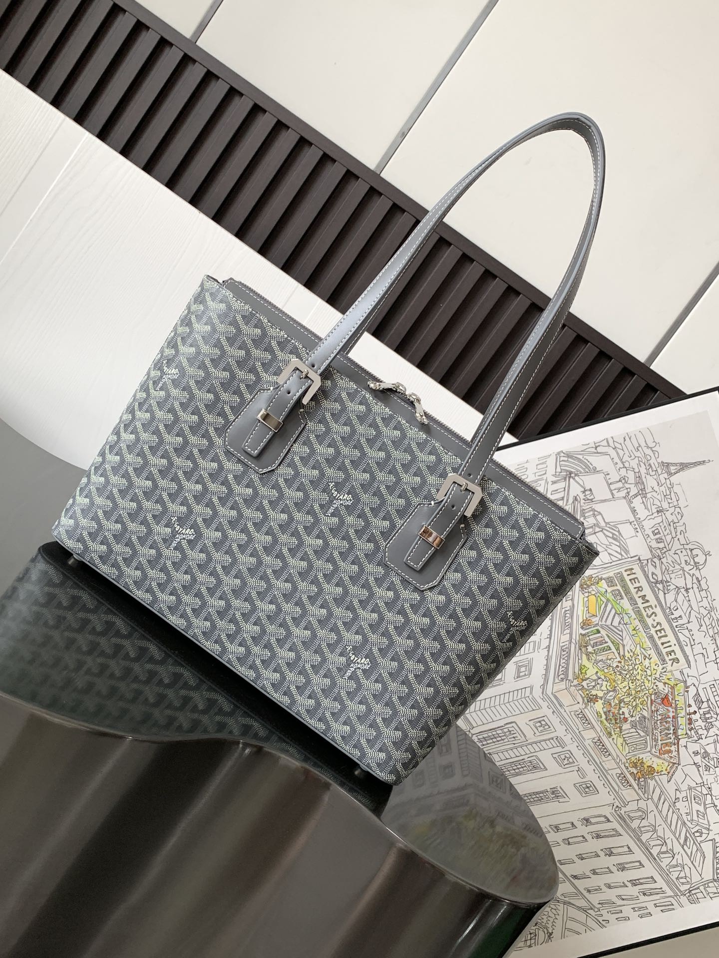 Goyard vintage tote bag grey 951