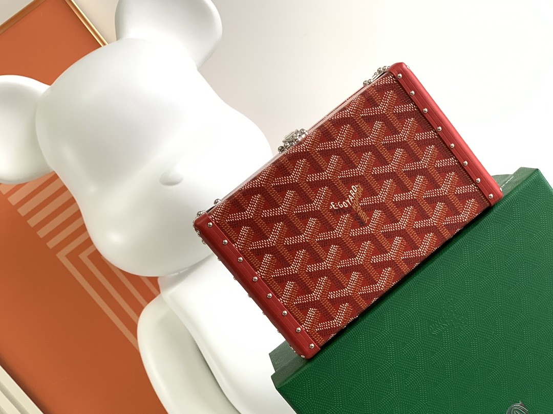 Goyard Minaudière Trunk Bag Box Red 635