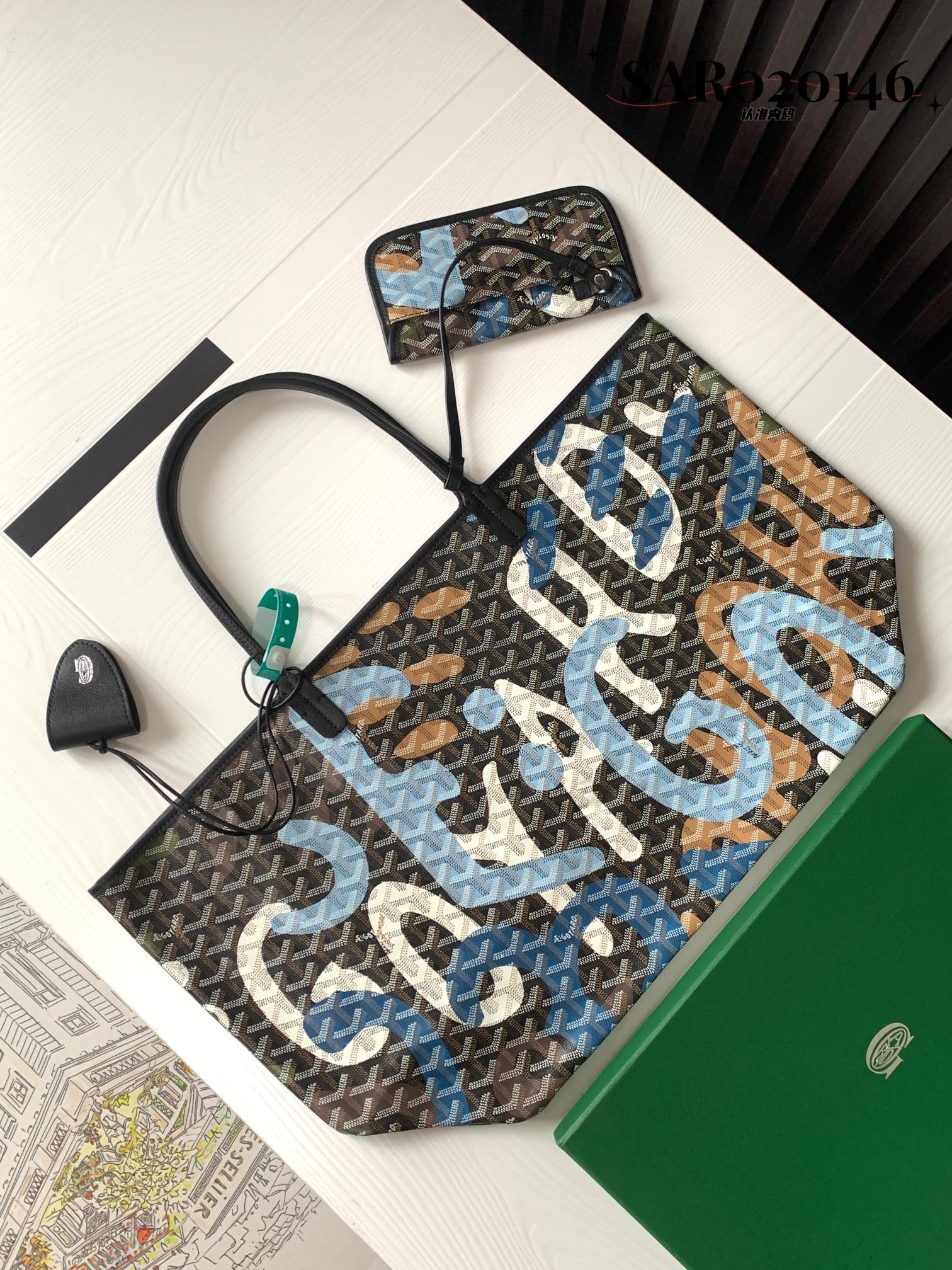 Goyard Saint Louis GM Bags Camouflage Blue 795