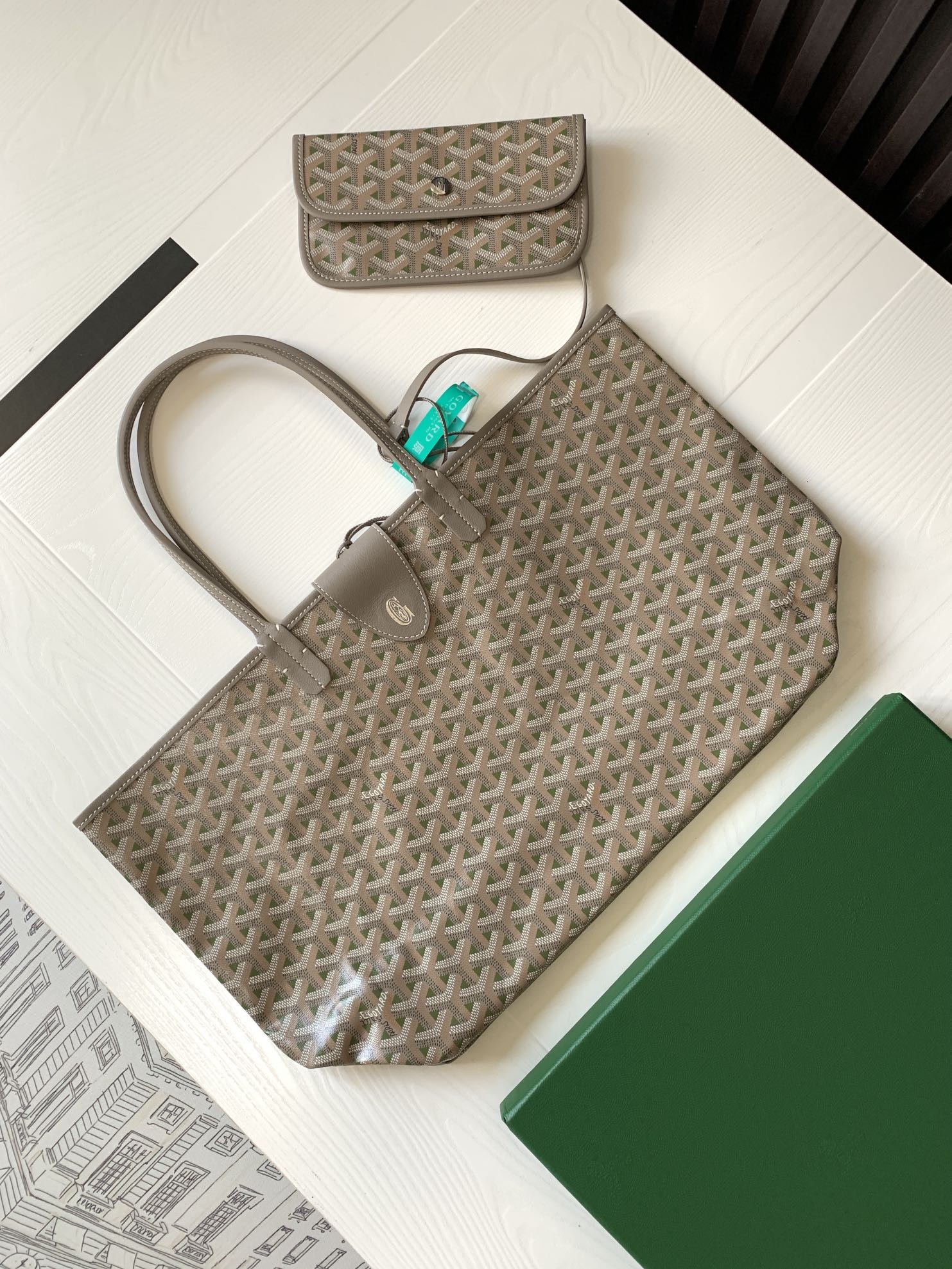 [170th Anniversary Limited Edition] Goyard Saint Louis PM Bag Grey Green 525