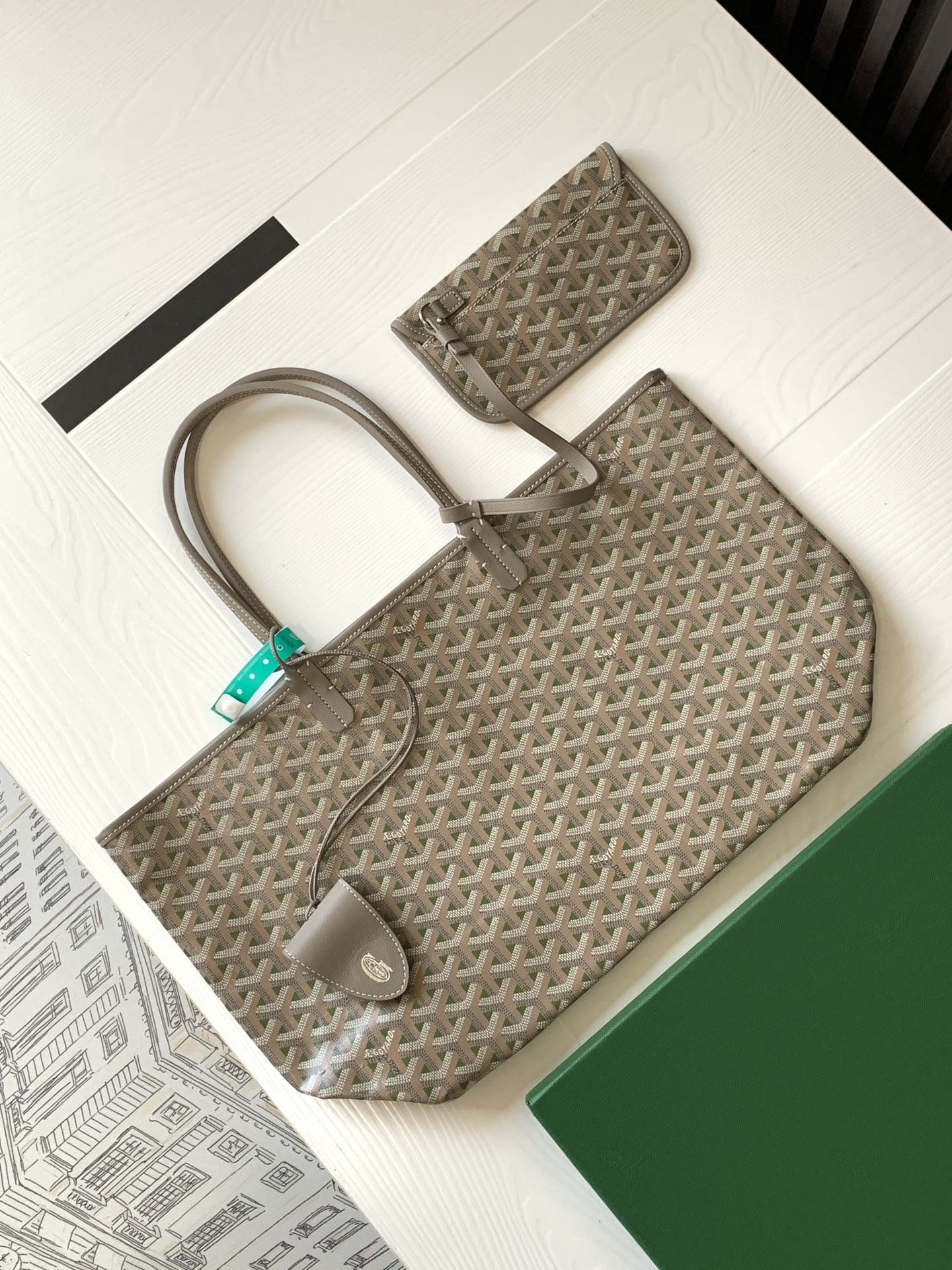 [170th Anniversary Limited Edition] Goyard Saint Louis PM Bag Grey Green 525